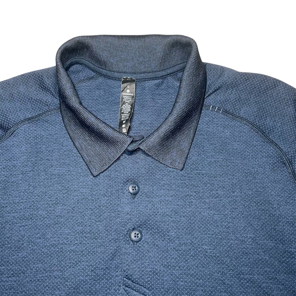 lululemon athletica Blue Polo Shirt large golf short sleeve
